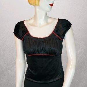 NWT DKNY 90's Y2K Vintage Velvet Peasant Top